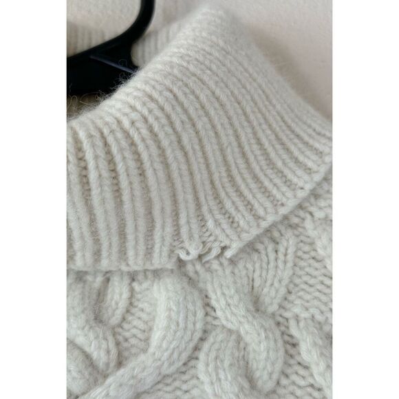 Lauren by Ralph Lauren Rabbit Hair & Wool Blend Cable Knit Turtleneck Sweater S - Picture 4 of 11
